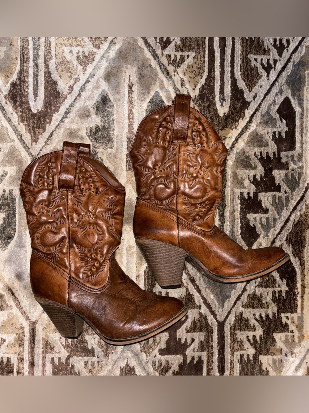 Mia2 Larue Women's Western Cowboy Heel Boots Size 8.5
